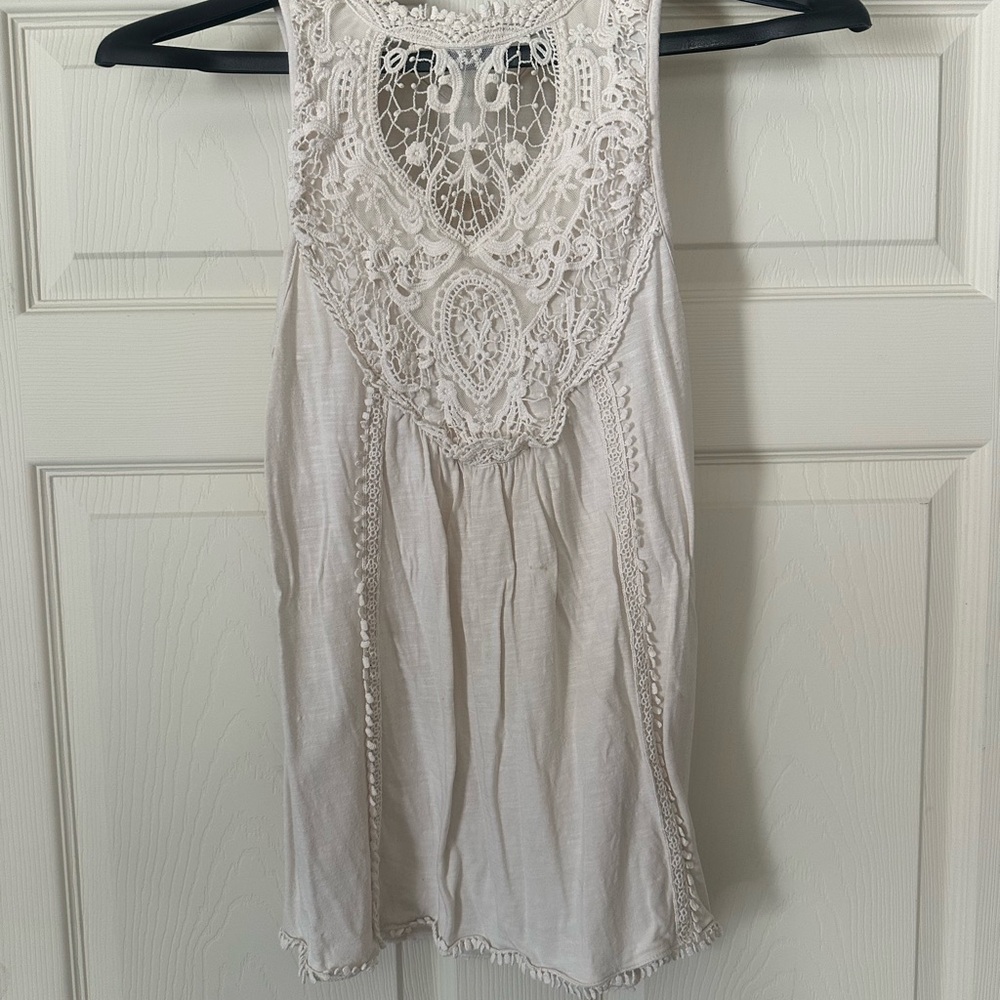 Miss Chievous Cream Lace Tank Top